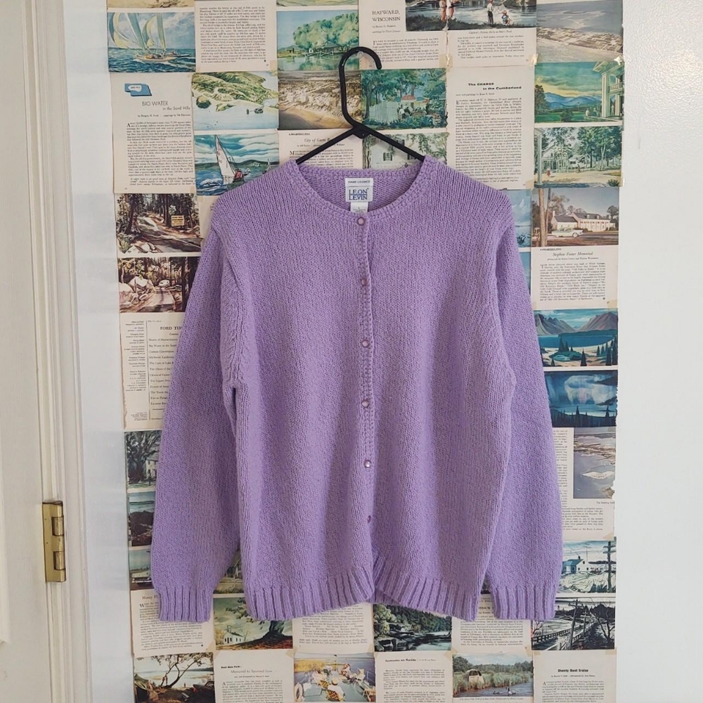 Leon Levin Lavender Cardigan